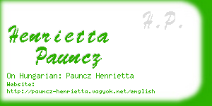 henrietta pauncz business card